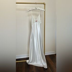 Vintage 1990s Satin Slip Dress – Ivory / Pearl White
